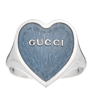 Mavi Mine Kaplamalı Gümüş Kalp Yüzük