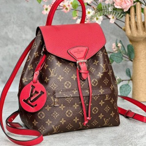 Louis Vuitton - Montsouris Sırt Çantası - Kırmızı/Kahve