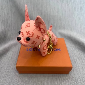 Louis Vuitton Köpek Figürlü Çanta Süsü - Krem