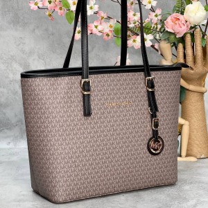 Michael Kors - Jet Set Üst Fermuarlı Omuz Çantası - Bej