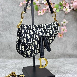 Christian Dior - Saddle Küçük Boy Çanta - Siyah Beyaz