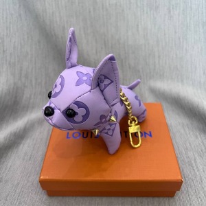 Louis Vuitton Köpek Figürlü Çanta Süsü - Lila
