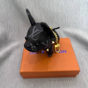 Louis Vuitton Köpek Figürlü Çanta Süsü - Siyah