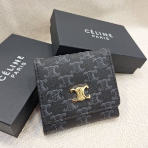 Celine Desenli Cüzdan - Siyah